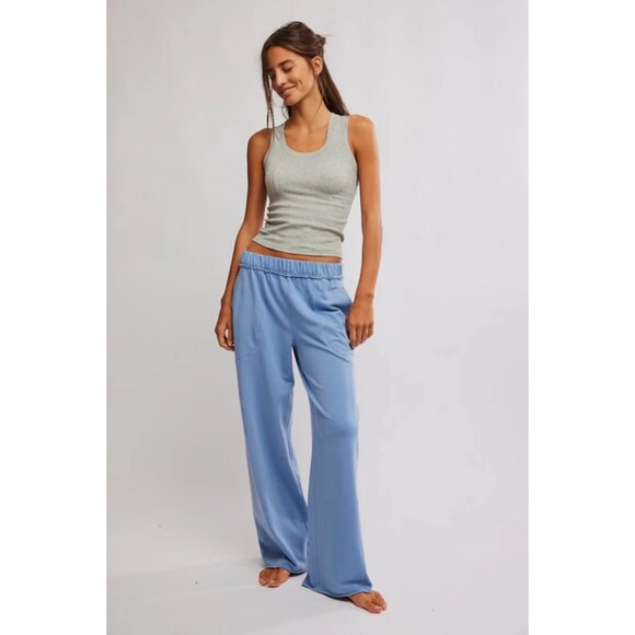 FREE PEOPLE x Intimately Dont Wait Up Lounge Pant in Harbor Combo Size Small - Picture 3 of 10